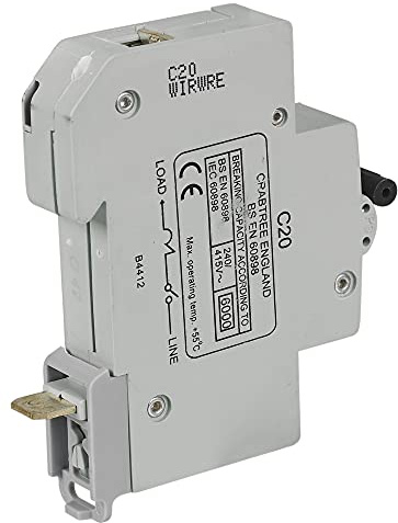 Crabtree Starbreaker MCB Sicherungsautomat Leistungsschalter, Leitungsschutzschalter Typ B/C Sicherung elektrisch (Typ C 20A)