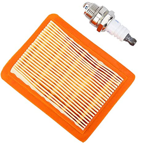 TOPINCN Candela Filtro Aria, Kit di Manutenzione Filtro Aria + Candela per Decespugliatore FS120 FS200 e FS250 BT120 BT121 FR350 FR450 FR480 FS120 FS200 FS250