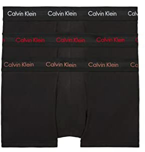 Calvin Klein Herren 3er Pack Boxershorts Low Rise Trunks Unterwäsche, Schwarz (B-Bright Camel/ Wht/ Red Crpt Logo), S