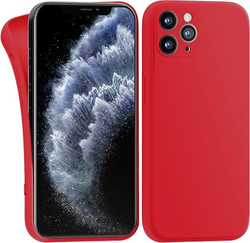 MyGadget Hülle Kompatibel mit iPhone 11 Pro - robuste Silikon Schutzhülle TPU Case Slim Silikonhülle - Back Cover Kratzfest Handyhülle - Matt Rot