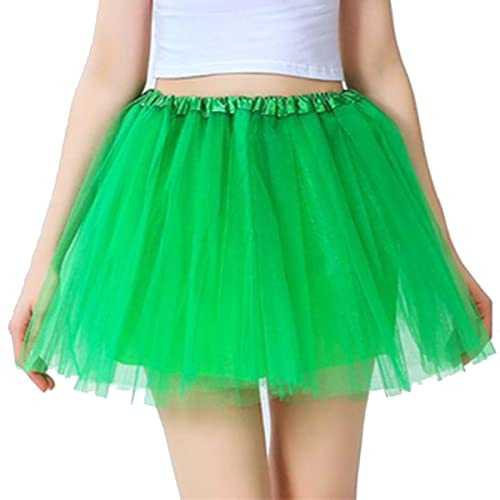 PUERHUACI Falda Tul Mujer,Tutu Mujer,Tutu Elastico Tul 4 Capas 40cm Falda | Tul de para Mujer,Minifalda de Patinador para Adultos para Danza