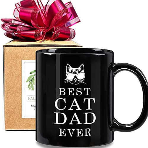 Kaffeetasse mit Aufschrift Best Cat Dad Ever, Geschenk für Männer, Katzenliebhaber, Haustierbesitzer, Katzenvater, ideal für Vatertag, Weihnachten, Geburtstag, Jahrestag, Valentinstag