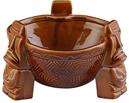 Ciotola da Punch in Ceramica, Bicchieri Tiki Tazze Tazza per Bevande per caffè Latte Succo di Cocktail, Marrone