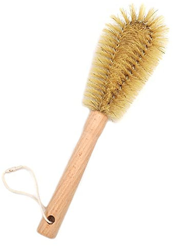 UPTALY 10 inch Bottle Brush, V Type Bristle Brush with Beech Wood Handle, Washing Brush with Wooden Handle, Kitchen Cleaning Tool, Brushes for Dish, tumbler, teapot, Cup, pan