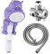 KAIYING Pommeau de douche à main pour enfants en forme d'hippopotame, accessoires de bain, avec tuyau et valve de déviation, violet