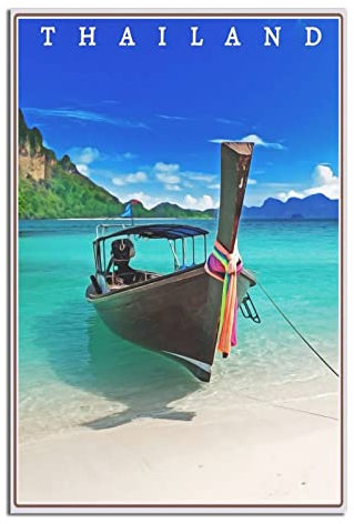 Vintage Reiseposter Thailand Leinwand Kunst Poster Geschenk Wanddekoration Malerei Poster Dekorative Poster