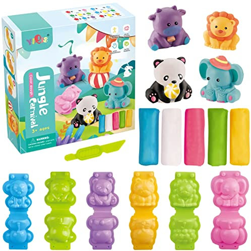 TOPJOWGA Knete Zubehör Knetwerkzeug, Knete Zubehör Set, DIY Knetwerkzeug Tier Plastilin Werkzeuge, Kinder Kunsthandwerk Pädagogisches Kreative Geschenk ab 3 4 5 Jahre (Tier)