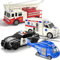 TEMI 4 Pack Emergency Vehicle Age 3+ with Lights and Sounds Toys Playsets for Kids, Rescue Helicopter, Police Car, Fire Truck, Ambulance Car Toys Kids Gift -12 Boys Girls