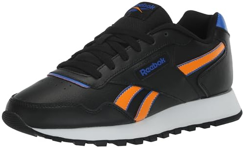 Reebok Mens Ventilator Signature Leather Fashion Sneakers, Black/Orange/Cobalt, 13 Women/11.5 Men