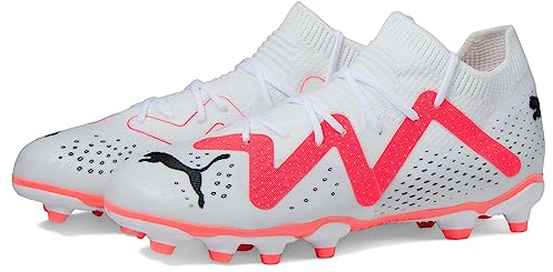 PUMA Future Match FG/AG JR Soccer Shoe, White Black-FIRE Orchid, 12 UK