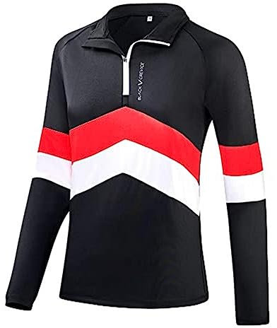 Black Crevice Damen Zipper Funktionsshirt, schwarz/rot, 44