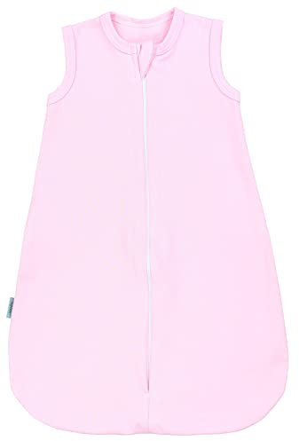 TupTam Sommerschlafsack Baby – Leichter Schlafsack Baby Sommer 0.5 TOG aus Baumwolle, OEKO-TEX zertifiziert, Unisex, Farbe: Rosa, Größe: 62-68