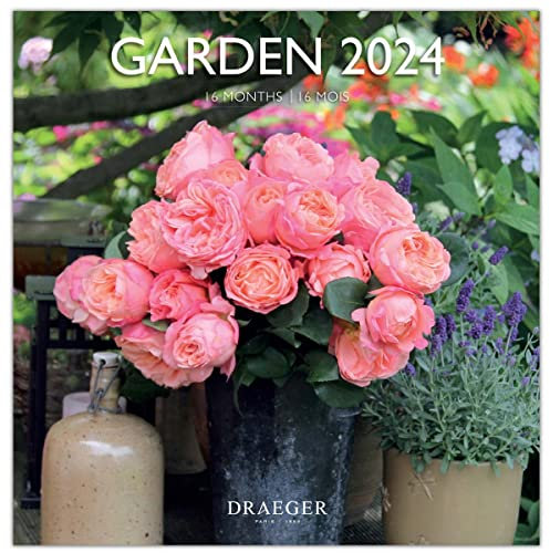 DRAEGER PARIS 1886 Großer Wandkalender 2024, 16 Monate – Gärten, Städte, Kunst 29 x 29 cm – Monatsformat – 7 Sprachen – Innendekoration, effektive Organisation – nachhaltiges Papier