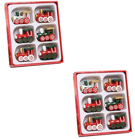 Abaodam 2 Sätze Kleiner Zuganhänger Christbaumschmuck Weihnachtsdekoration Krippenschmuck Spielzeug Züge Weihnachtsschmuck Weihnachtsbaumdekoration Verpackt Kleines Geschenk