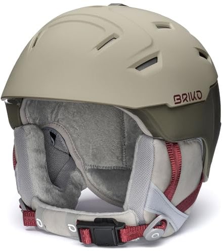 Briko Damen Helmet, Matt Nomad Beige-Shiny Clay Creek Green-Tawny Port Plum, S