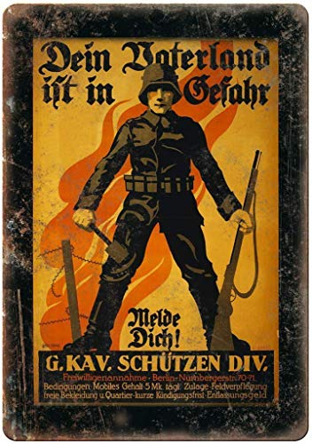Retro Metall Blechschild Vintagean Ww2 Poster Kunst Aluminium Schild für Zuhause Kaffee Wanddekoration 8x12 Zoll