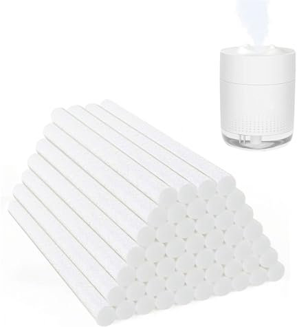 40 Pcs Humidifier Replacement Filter Cotton Sticks,Cotton Filter Refill Sticks,Car Diffuser Sponge RefillSticks Wick,HumidifierSticks for USB Radiator Mini HumidifiersBedroom(10x0.7cm)