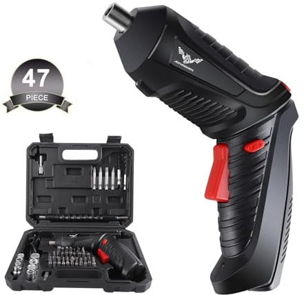 JENABOM 47 in 1 Electric Screwdriver, 3.5N.m Max Torque Cordless Screwdriver Tool Rotated 90 Degrees with Rechargeable Battery & LED Light for Home DIY