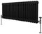 Radiatore Termosifone a 2 Colonne 300mm x 1012mm Moderno Centralizzato Nero in Acciaio Inox Orizzontale a Parete Cucina Soggiorno Bagno Kit di Fissaggio e Spazzola Inclusi