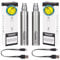 WOLFTEETH 2 Pack Genuine GS EGO II Prime 2200mAh Rechargeable Battery Bottom Micro USB Charge 510 Ego Charge, 510 E-Shisha E-Cigarette (0ml Nicotine Free/Double Silver 121501X2)