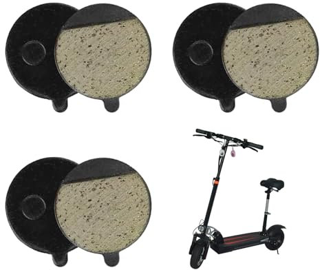 Biglumin 3 Paar Bremsbeläge für Elektroroller, halbmetallischer Bremsbelag, Bremsbeläge aus Metall und halbmetallischem Harz, kompatibel mit Rollern
