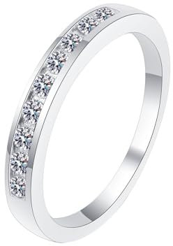 Musihy 18K White Gold Ring, 0.27ct Lab Grown Diamond Engagement Ring for Womens, Size S 1/2