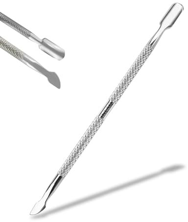 INLAQ Scalpello Professionale per Unghie Strumento per la Rimozione Delle Cuticole e la Pulizia Delle Unghie a Doppio lato - Acciaio Inossidabil Impugnatura Ergonomica Perfetta 12 cm