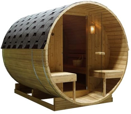 Bagno Italia Sauna de exterior 189×220 cm Finlandesa en forma de barril con estufa