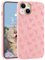 LuminousGuard for iPhone 13 Mini Case, Cute Kawaii Bow Pink Liquid Silicone Phone Case Slim Fit Soft Gel Rubber Protective Phone Cover for Women Girls