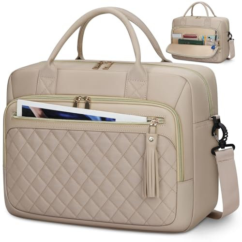 RAINSMORE Sacoche pour Ordinateur Portable 17 Pouces Sac Travail Femme Grande Sac pc Portable Sacs et Housses pour Ordinateur Portable Imperméable Mallette pour Femme Sac à Bandoulière
