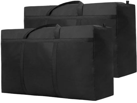 Umzugstaschen, 2 Stück 120L Aufbewahrungstasche, 210D Oxford Aufbewahrungsbehälter Organisator Wasserdicht Belastbare Tragetasche mit verstärktem Griff für Umzug Bettdecken Kleidung Bettwäsche