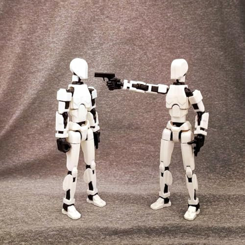 T13 Action-Figurenset (Montage erforderlich), 3D-gedruckte Mehrgelenke, Titan 13 Action-Figuren, Mehrgelenkiger Glücks-Mobilroboter Nova T-13 (14+ Jahre alt-Weiß)
