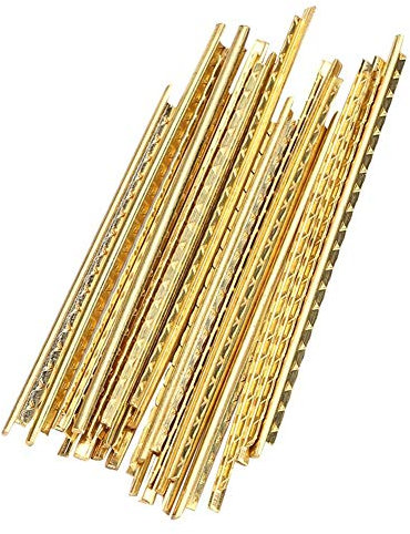 Telituny 2,0mm Gitarre Bünde Draht Set, 19 Stück Messing Gitarre Draht, Akustische Gitarren Bunddrähte Drahtbündel Reparieren Ersatzteile für Folk-Holzgitarren Banjo Ukulele Bass Mandoline