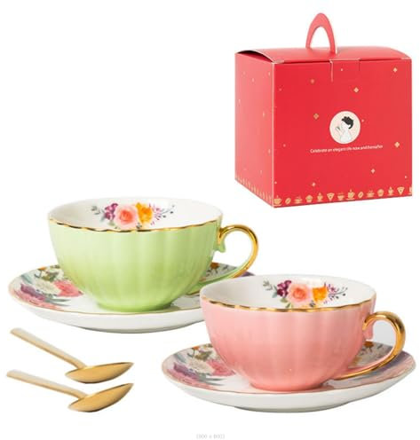 Teetassen Set Aus Knochenporzellan Mit Blumenmuster Vintage Stil Keramik Teetassen Und Untertassen Set Mit Blumenmuster Für Den Einsatz Büro Und Café