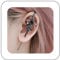 Allereya Punk Moon Ear Crawler Hook Earrings Moon Ear Hook Earrings Black Moonstone Moon Earrings Moon Ear Wrap Crawler Earrings Moon Climber Cuff Earrings Moon Edgy Ear Pin Earrings Jewelry for Women