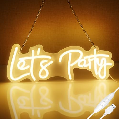 AOOTE Neon Luminoso Letras Luce, Neon Signos de Luz Regulable, Letreros de neón USB Letrero, Letrero Neon Decoración de la Habitación, Letrero Luminoso Neon Pared para Bodas, Bares, Fiestas
