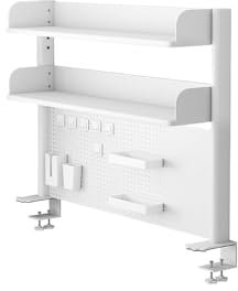 Klemm-Schreibtischregal 2-stöckiges,Desk Extender Pegboard Workstation, Computer-Schreibtisch-Zubehör für Büro, Privacy Panel für Gaming-Schreibtisch, Desktop-Regal-System(80cm)