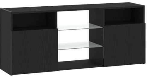 vidaXL Mobile Porta TV con LED Rovere Nero 120x30x50 cm Multistrato