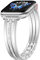 V.R.HOPE Damen schlank Metall Ersatzarmband Kompatibel mit Apple Watch Armband 38mm 40mm 41mm 42mm, Glitzernde Kristallpartikel Dekoration, für iWatch Series 10 9 8 7 SE 6 5 4 3 2 1 - Silber