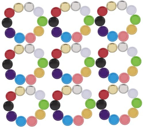 DOITOOL Flache Metallkronkorken Für Bastelanlagen DIY-kreativbedarf Anhängerzubehör Flaches Design Für Schmuckherstellung Haltbare Und Rostfreie Bastelkomponenten