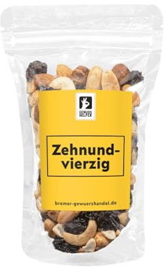 Bremer Gewürzhandel GeNUSSmischung Zehnundvierzig, Nussmix, Studentenfutter mit Spruch, 175g