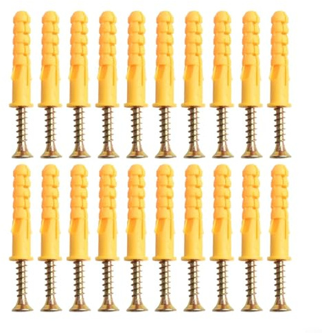 Yuanpgky Viti autofilettanti, 20 pezzi, M8 x 40, tasselli e viti in acciaio inox per cartongesso, muratura e applicazioni in legno con zincatura