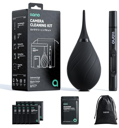llano 5-in-1 Camera Lens Cleaning Kit with Lens Cleaning Pen, Air Blower, Nano-Fiber Cleaning Cloth, Lens Cleaner Wipes, Multifunctional Cleaning Kit for Camera Smartphone Computer MacBook