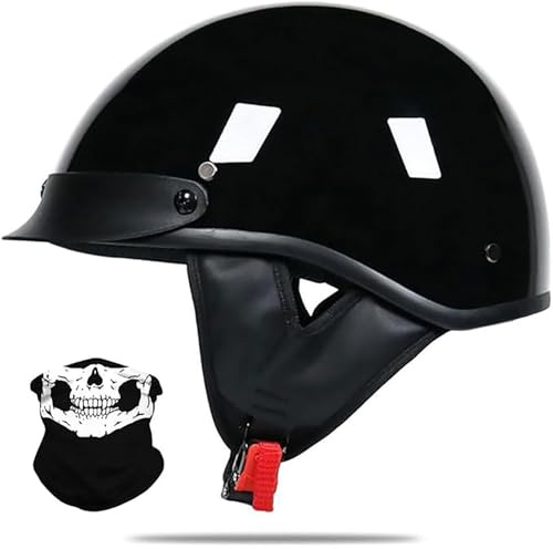 Casco Aperto Vintage Omologato ECE, Casco Moto Jet Con Occhiali Per Uomo Donna, Casco Scodella Retro Per Motorino Scooter Custom 5,XXL/(63~64cm)