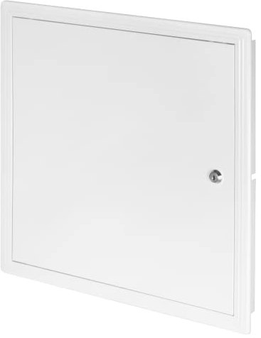 AWENTA 450 x 450 mm ABS-Inspektionsluke mit Schloss für Lüftungssystem, Rauchrohre, Wasserzähler – Kunststoff-Inspektionstür – Weiße Revisionstür