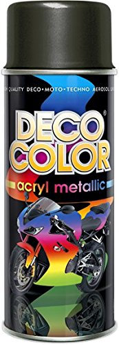 DECO COLOR METALLIC GLITTER SPRAY PAINT 400ml UNIQUE METALIZED EFFECT DIY BIKE MOTO CRAFT ART (black)