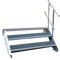 3 Stufen Stahltreppe mit einseitigem Geländer/Breite 60cm Geschosshöhe 40-60cm / Robuste Außentreppe/Wangentreppe/Stabile Industrietreppe für den Außenbereich/Inklusive Zubehör