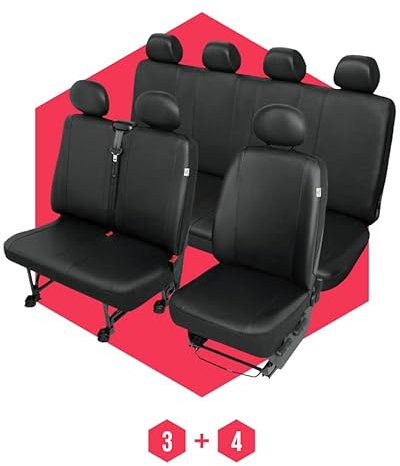 Saferide | 1+2+4 7-Sitzer Schwarz Set Komplettset Sitzbezüge Wohnmobil Autositzbezüge Transporter Sitzbezug Schonbezug Schonbezüge Autoschonbezug Sitzauflagen Sitzschutz Auto Practical