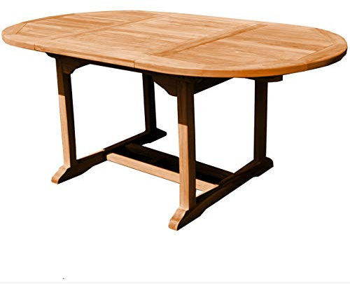 Esstisch ausziehbar Mantua Teak Massivholz Breite 120 cm, Länge 180 bis 240 cm