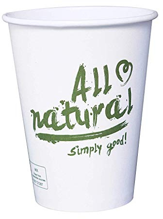 Gastro-Bedarf-Gutheil 50 Bio Kaffeebecher Cafe to go 200ml 8 oz Kompostierbares und biologisch abbaubar Einweg weiß Heissgetränkebecher Tee Pappbecher